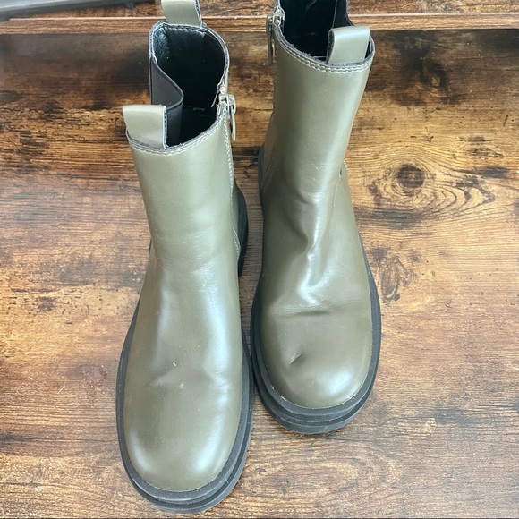 Top Moda Army Green Boots - Size 8 - Picture 4 of 6